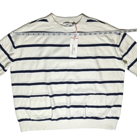 Wool Blend VINEYARD VINES | NWT Stripe Crewneck Patch Pocket Sweater Jumper - Picture 6 of 15